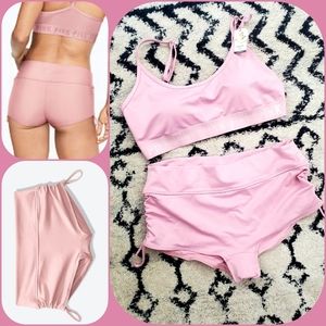 VS Chalk Rose Gym 2 Swim athletic set NWT